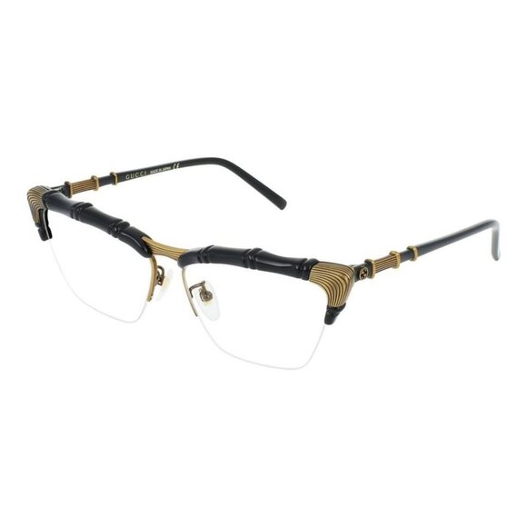 Gucci Womens Cat Eye Black Black Transparent Fashion Designer Eyewear - Picture 3 of 5